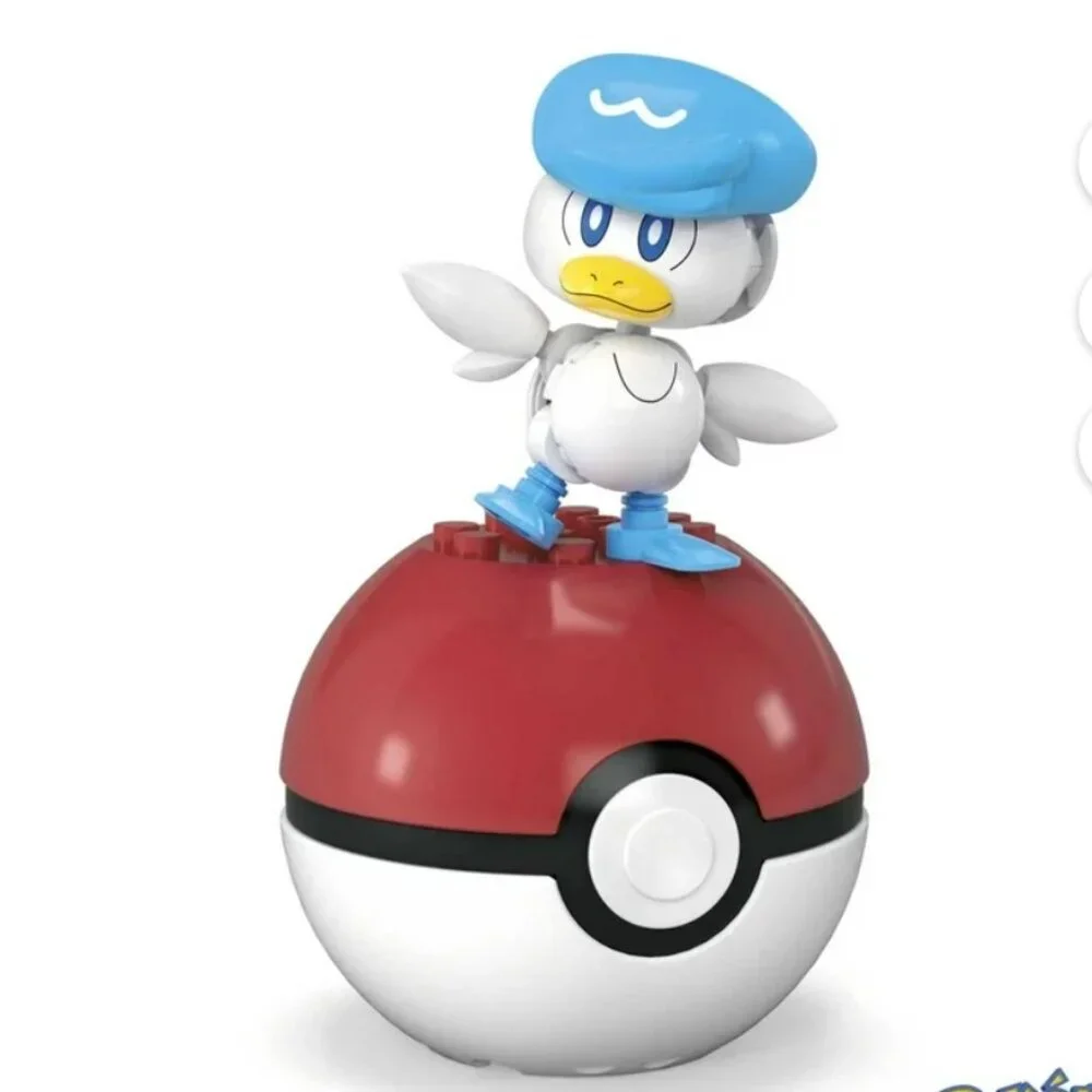 MEGA POKEMON QUAXLY BUILDING TOY KIT- POSEABLE-WITH POKE BALL - 24 PIECES